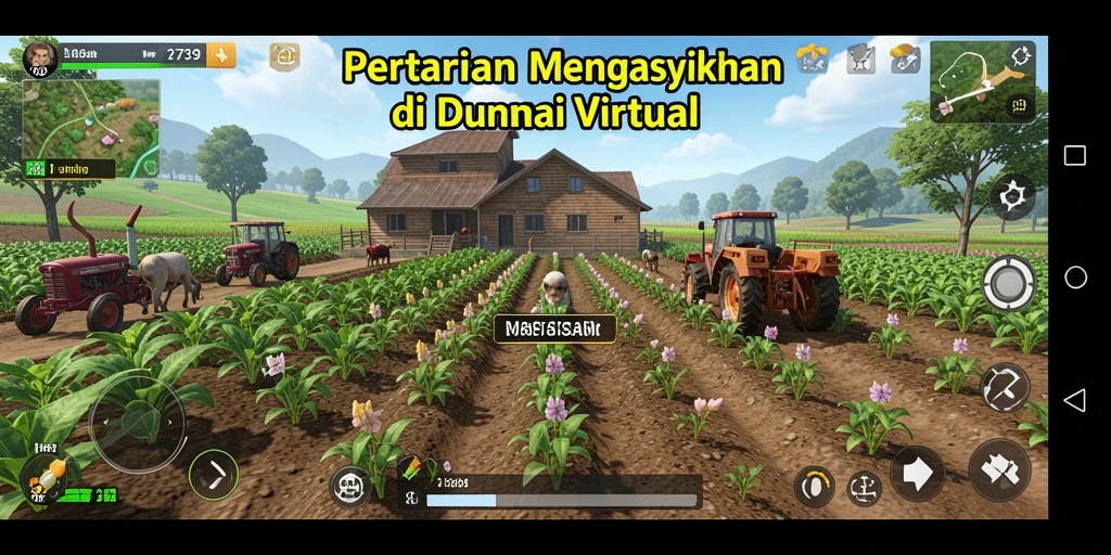 Tampilan gameplay menakjubkan dalam pertanian virtual