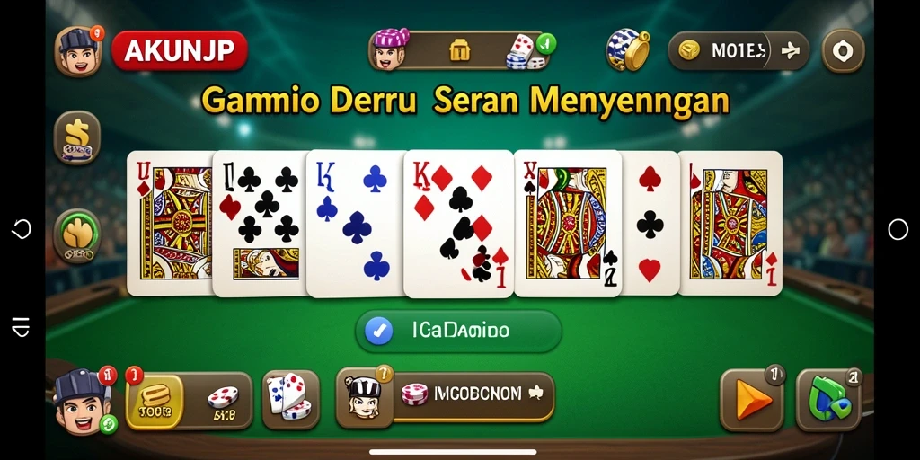 Tampilan gameplay seru di AKUNJP saat bermain Domino.