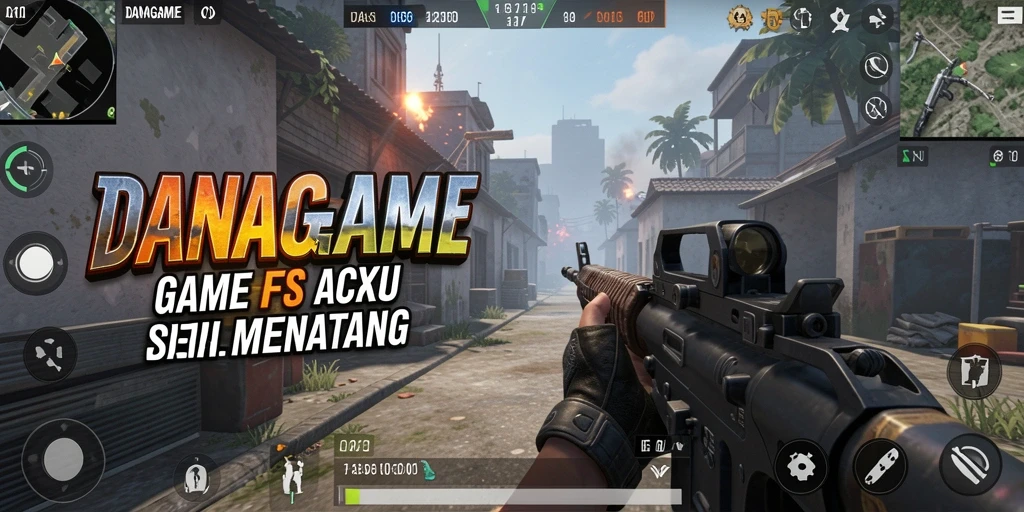 Screenshot menampilkan aksi tembak-menembak seru di DANAGAME.