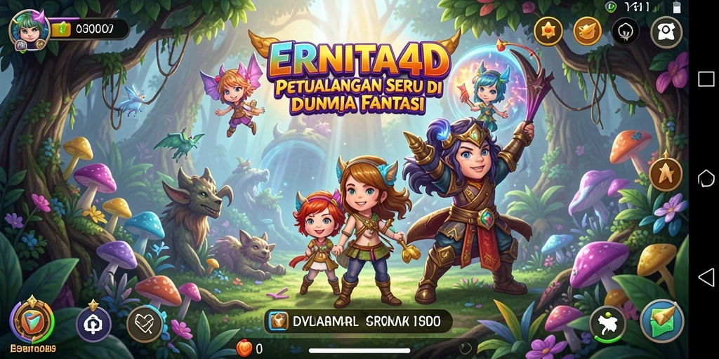 Screenshot gameplay ERNITA4D menampilkan petualangan seru di dunia fantasi.