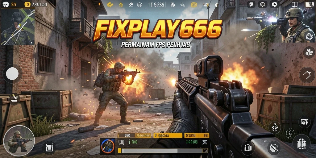 Tampilan gameplay mendebarkan dari FIXPLAY666 dengan aksi menembak yang intens.
