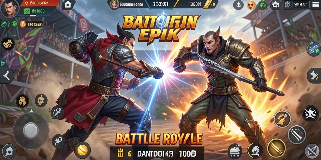 Tampilan gameplay seru dalam pertempuran Battle Royale IOSBET.