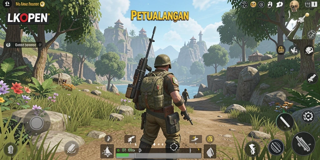 Screenshot menunjukkan gameplay menakjubkan dan dunia luas di LKOPEN.