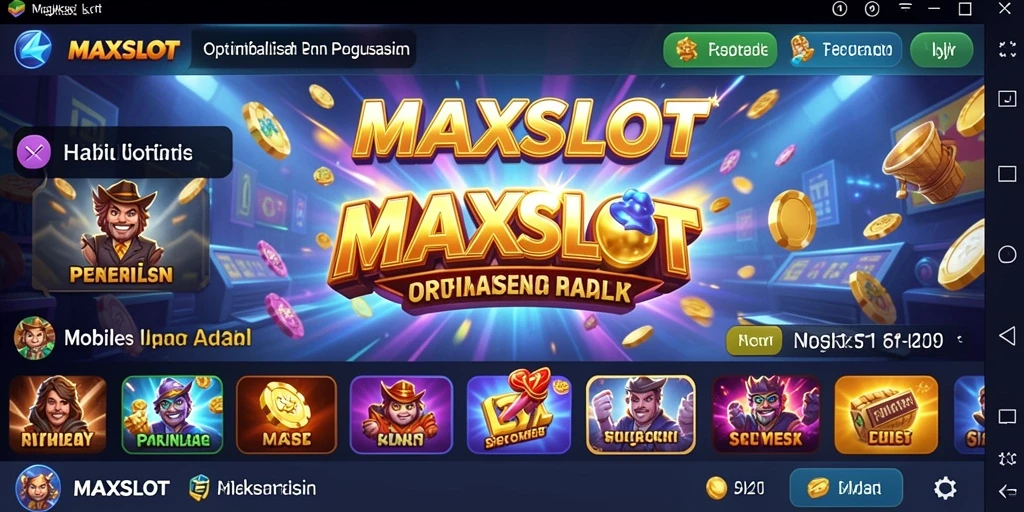 Tampilan utama aplikasi MAXSLOT yang sederhana dan mudah digunakan.