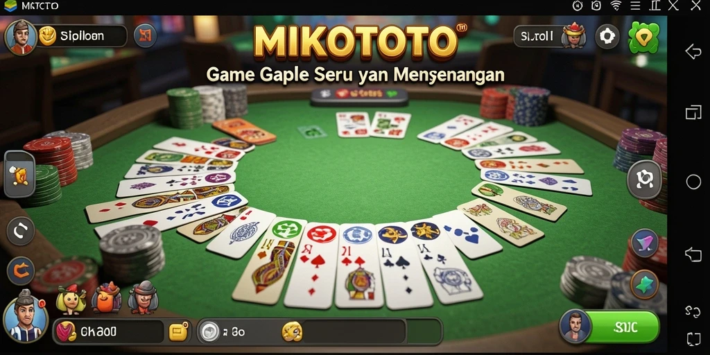 Tampilan menarik gameplay MIKOTOTO dengan suasana Gaple yang seru.