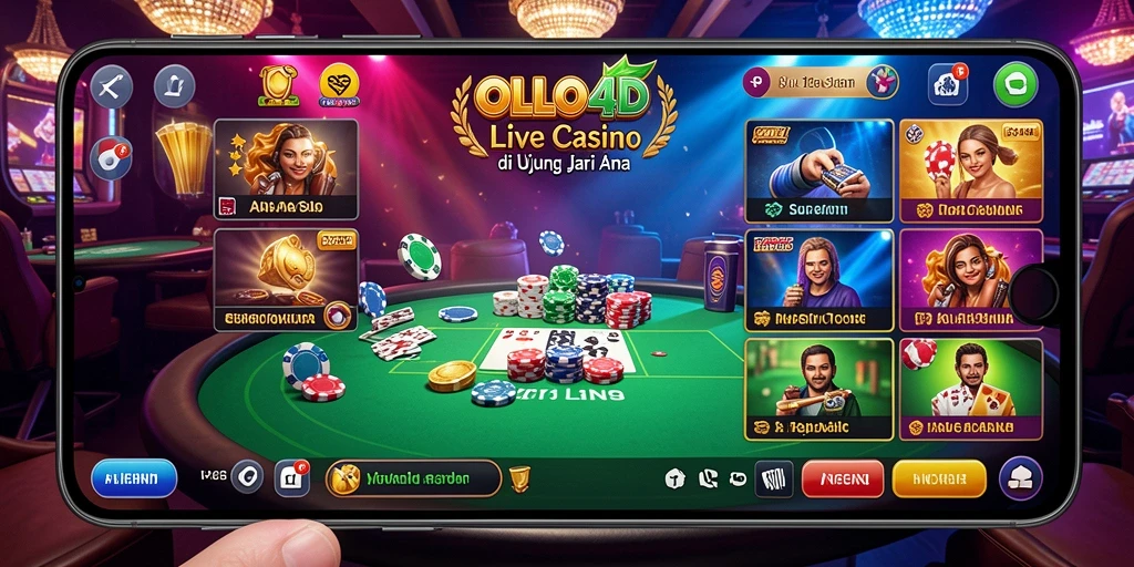 Tampilan menakjubkan dari gameplay OLLO4D dalam suasana Live Casino.