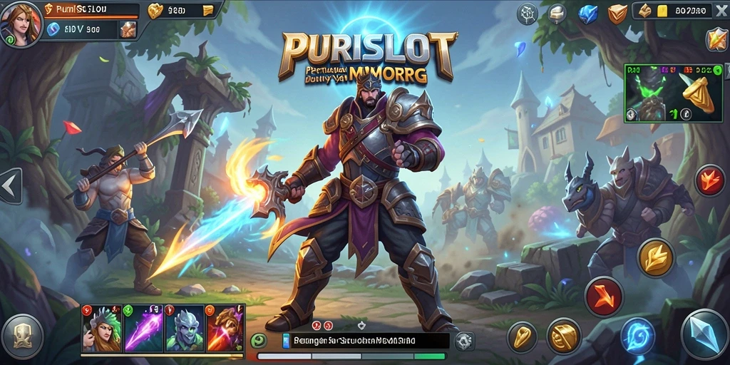 Tampilan gameplay menyenangkan dari PURISLOT dalam dunia MMORPG.
