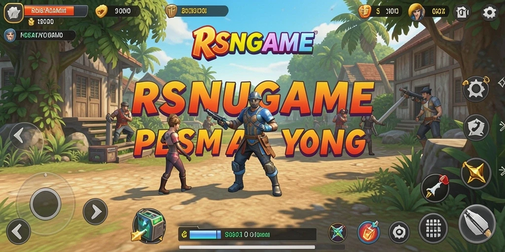 Screenshot gameplay RSNGAME yang menunjukkan interaksi karakter dan lingkungan.