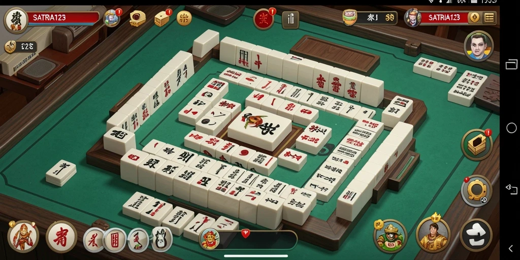 Tampilan menarik dari gameplay Mahjong di SATRIA123.