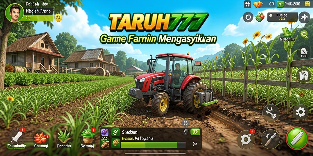 Tangkapan layar TARUH777 menampilkan gameplay berkebun yang seru dan interaktif.