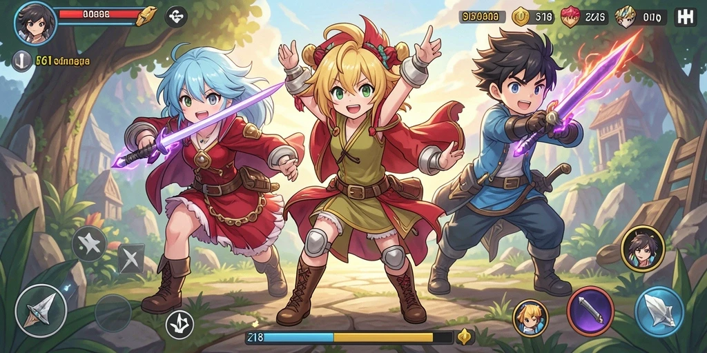 Tampilan gameplay Z18 yang memukau dengan karakter Anime menarik.