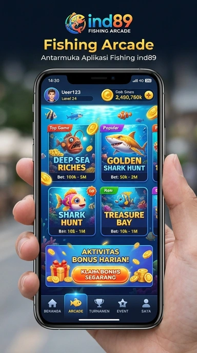 Screenshot antarmuka pengguna di ind89 yang menunjukkan kemudahan navigasi.